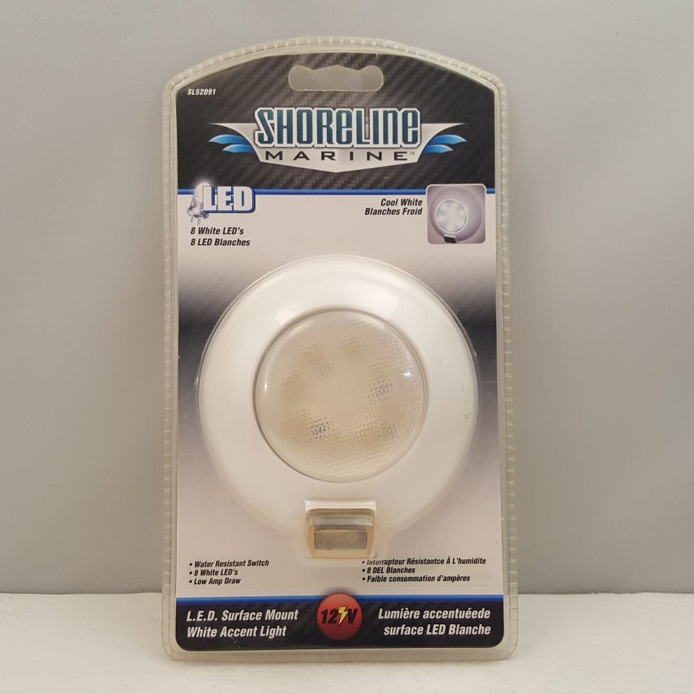 SHORELINE MARINE LED Surface Recessed Mount White Accent Task Light 12V SL52091